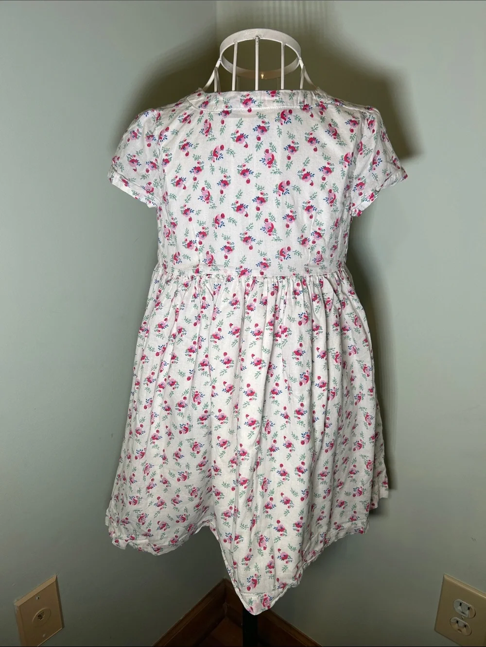 Polo Ralph Lauren 100% Cotton Charming Cottagecore White Dress Pink Floral Girl5